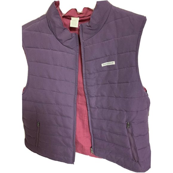 Field & Stream Jackets & Blazers - Field And Stream Womens Reversible Puffer Vest Size XL NEW Purple Lotus & Maroon